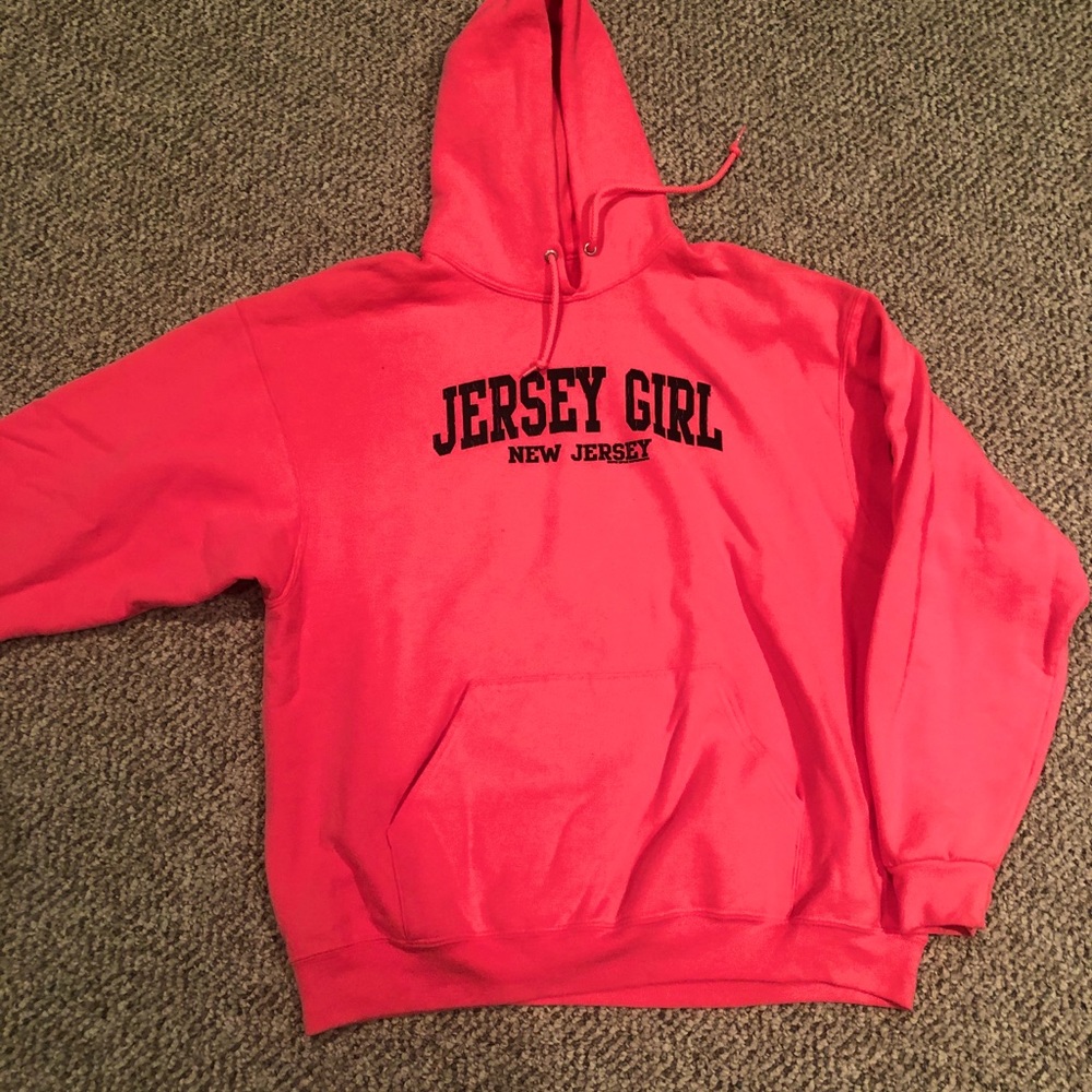 XL Neon Pink Jersey Girl Hoodie